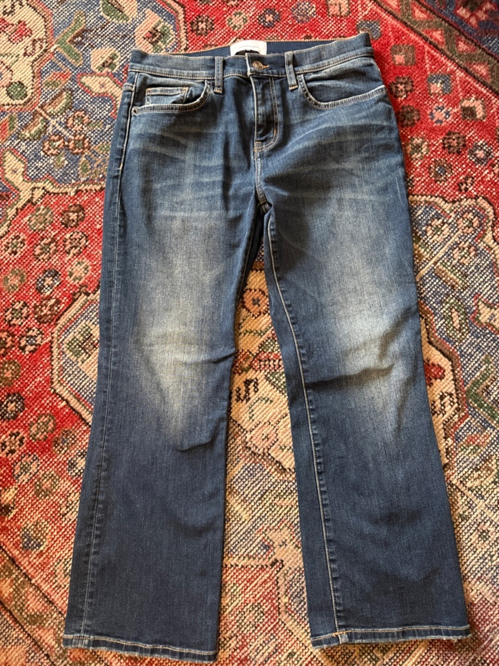Current/Elliott Women's Cropped Straight-Leg Jeans in Faded Blue